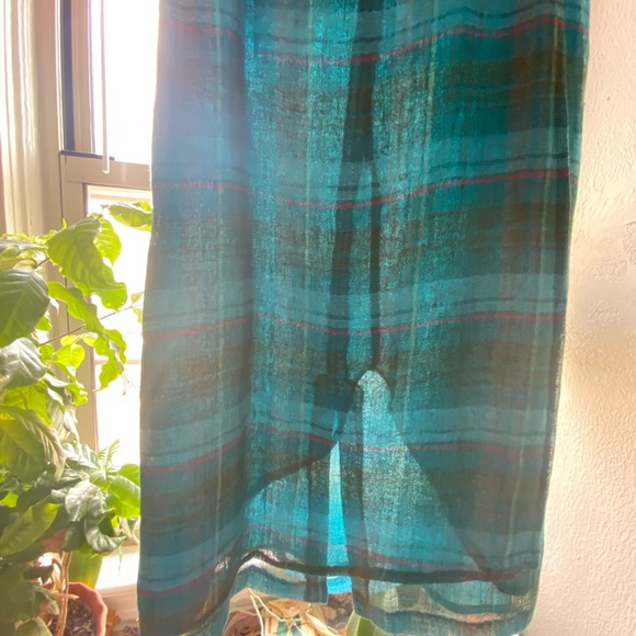 Italian Vera da Pozzo Plaid Italian Linen skirt - Picture 7 of 12